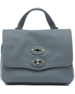 Zanellato Baby Postina Studded-Lock Leather Tote Bag - Blue