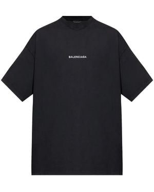 Balenciaga Uniform Merch Logo-Embroidered T-Shirt - Black