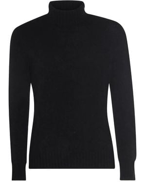 Piacenza Cashmere Turtleneck Cashmere-Silk Blend Sweater - Black