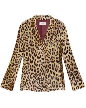 Maliparmi Leopard-Print Button-Front Jacket - White