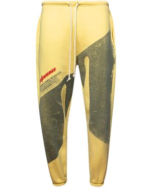 RRR123 Graphic-Print Track Trousers - Yellow