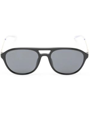 Gucci Gafas De Sol Con Puente Doble - Gris