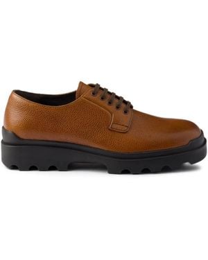 Prada Leather Lace-Up Shoes - Brown