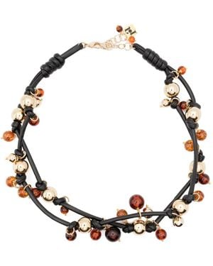 Rosantica Cord Halsketting Met Kralen - Metallic
