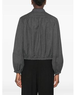 Fabiana Filippi Elasticated-Hem Zip-Up Jacket - Grey
