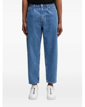 Beams Plus Pleated Straight-Leg Jeans - Blue