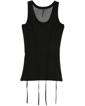 Masnada Exposed-Seam Ribbed Tank Top - Black
