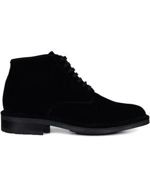 Saint Laurent Stiefeletten Aus Samt - Schwarz