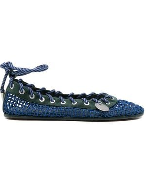 Kiko Kostadinov Bailarinas Reticella Con Cordones - Azul