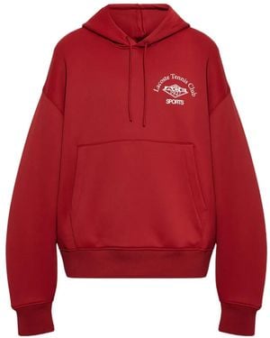Lacoste Runway Oversized Printed Hoodie - Red