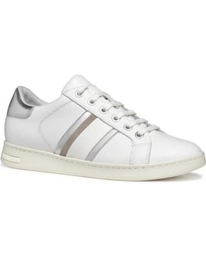 Geox Leather Paneled Sneakers - White