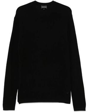 Emporio Armani Textured Jumper - Black