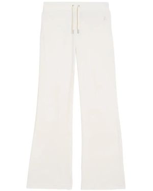 Juicy Couture Rhinestone-Embellished Velour Track Trousers - White