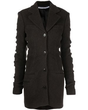 Alexander Wang Ruched Sleeve Wool-Blend Jacket - Black
