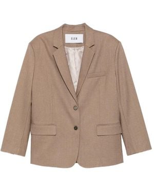 ELEH Oversized Single-Breasted Jacket - Brown