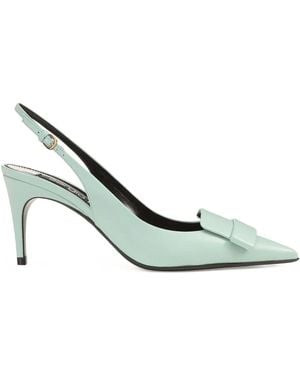 Sergio Rossi 75Mm Sling-Back Pumps - Metallic