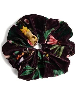La DoubleJ Giga Haargummi Mit Blumen-Print - Schwarz