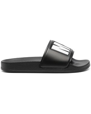 MSGM Logo-Print Slides - Black