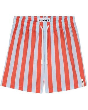Sunnei Striped Swim Shorts - Red