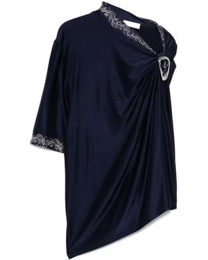 Rabanne Buckle-Detail Draped Top - Blue