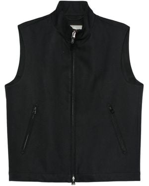 Canali Zip-Front Pocketed Gilet - Black