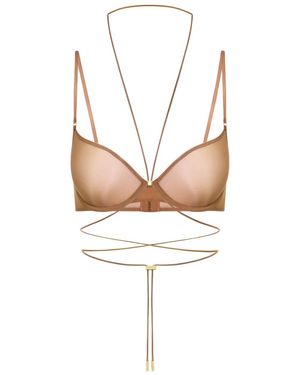 Maison Close Balconette Tie-Detail Bra - White