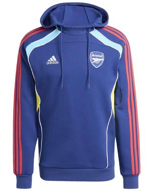 adidas Logo-Embroidered Panelled Hoodie - Blue