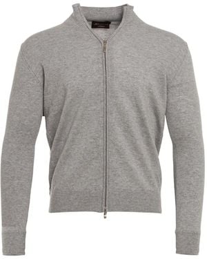 Doriani Zip-Up Knitted Cardigan - Gray