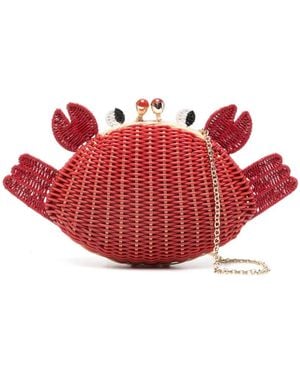 Serpui Ash Crab Chain Clutch Bag - Red