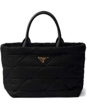 Prada Medium Re-Nylon Padded Tote Bag - Black