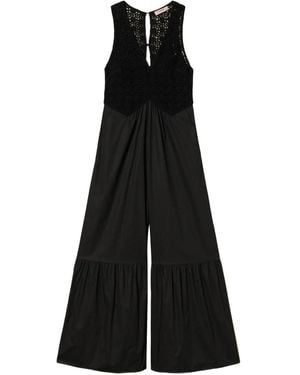 Twinset Crochet-Detail Jumpsuit - Black