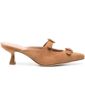 SCAROSSO 55Mm Liz Suede Mules - Natural