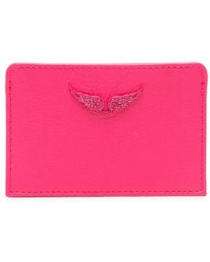 Zadig & Voltaire Zv Pass Logo-Plaque Leather Cardholder - Pink