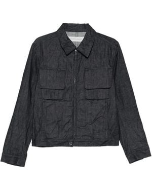Individual Sentiments Flap-Pocket Denim Jacket - Black
