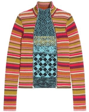 Dries Van Noten Gerippter Cardigan - Rot