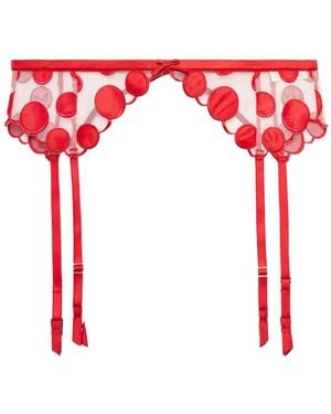 Fleur du Mal Jarretelgordel Met Stippen - Rood