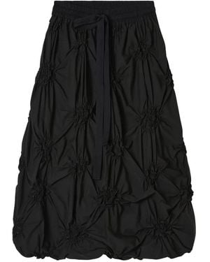 Lee Mathews Geraffter Johanna Midirock mit Kordelzug - Schwarz