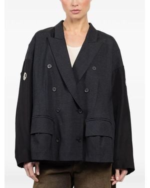 Ibrigu Jacquard Double-Breasted Jacket - Black