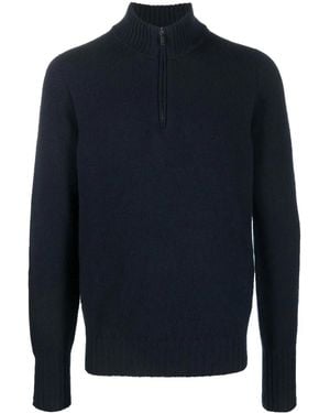 Drumohr Zip-Front Knitted Jumper - Blue