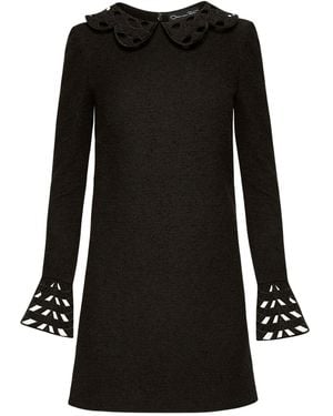 Oscar de la Renta Bell-Sleeve Embellished Dress - Black