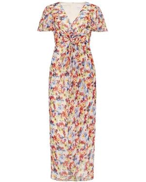Cinq À Sept Floral V-Neck Dress - White