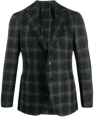 Al Duca d'Aosta Check Pattern Blazer - Black