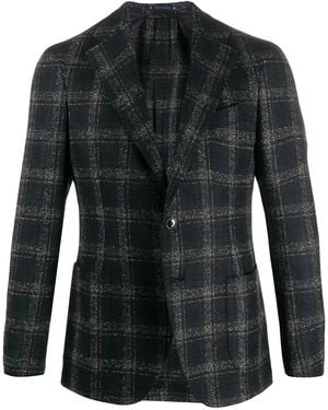 Al Duca d'Aosta Check Pattern Blazer - Black