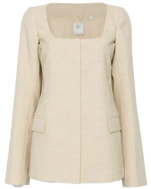 Calvin Klein Camille Square-Neck Jacket - Natural