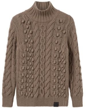 Stella McCartney Cable-Knit Bobble-Detail Sweater - Brown