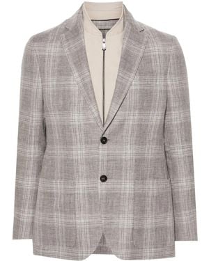Corneliani Layered Single-Breasted Blazer - Grey