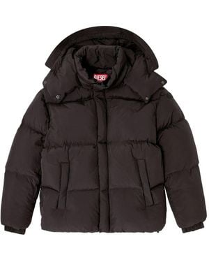 DIESEL W-Rolfys Logo-Patch Down Jacket - Black