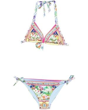 CAMILLA Bikini con estampado floral - Blanco