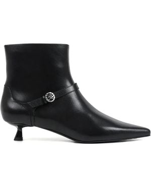 KARL LAGERFELD 40Mm Pasha Leather Ankle Boots - Black