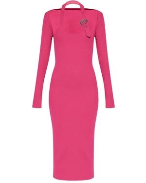 Versace Jeans Couture Ribbed Bodycon Dress - Pink